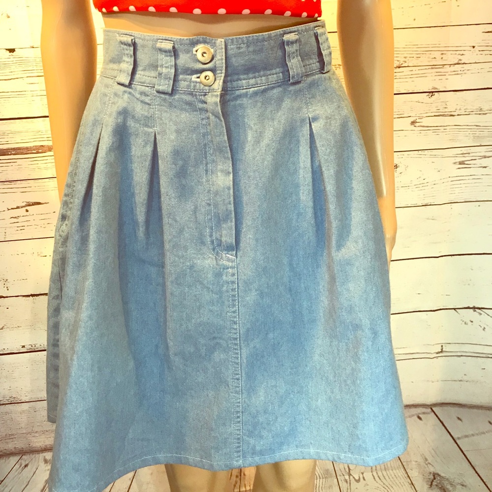 90's Denim Skater Skirt Koret City Blues Size 10